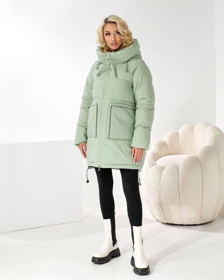 Пуховик люкс якості світло зелений зимовий | Зображення 5