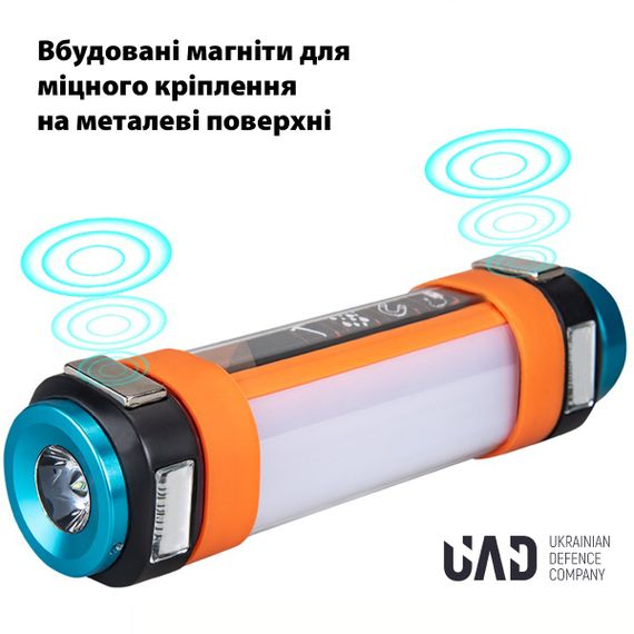 Ліхтар-лампа кемпінговий + повербанк 5200 мА·год водонепроникний з магнітом 25 см (UAD-LT-01) | Зображення 7