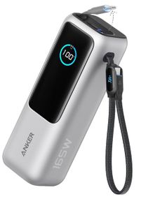 Портативний зарядний пристрій Anker 25000 mAh 165W PD Built-In Double USB-C Cables Silver