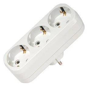 Колодка тройник линейный с заземлением Leon Ny95000745