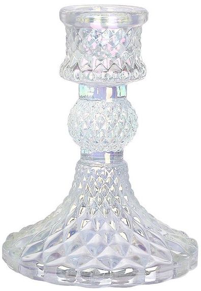 Набір 12 скляних свічників "Crystal Glass" 10см, перламутр