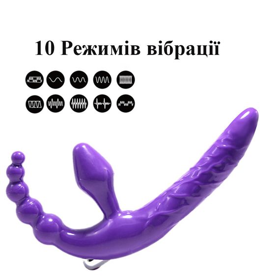 Вібратор-страпон безременевий (фіолетовий, ААА) | Зображення 2