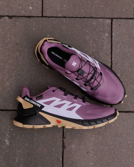 Демісезонні кросівки Salomon мембрана Gore-Tex колір порпуровий, чорний | Зображення 1