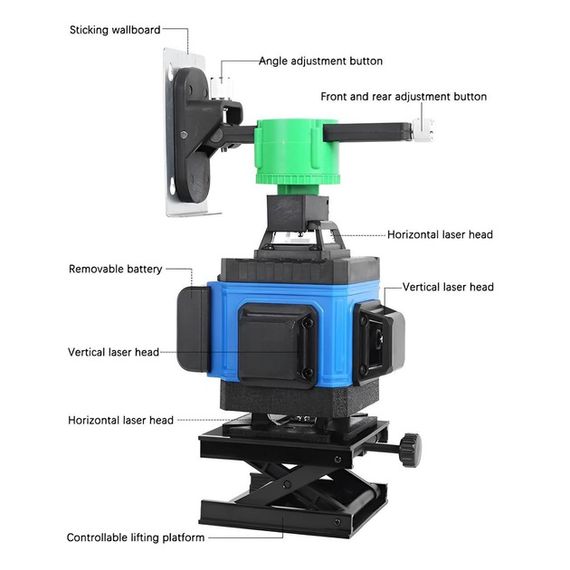 Уровень строительный со встроенным лазером Laser 4D, Лазерный уровень 16 линий, Автоматический нивелир JB-27 | Зображення 9
