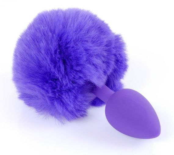 Анальная пробка ( размер S ) с хвостом Boss Series - Silicon PLUG Bunny Tail Purple, BS6400101 sexstyle | Зображення 1