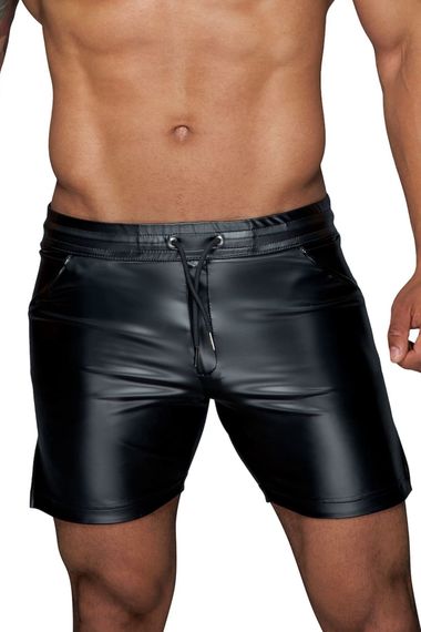 Чоловічі шорти Noir Handmade H061 Powerwetlook shorts Чорні XL