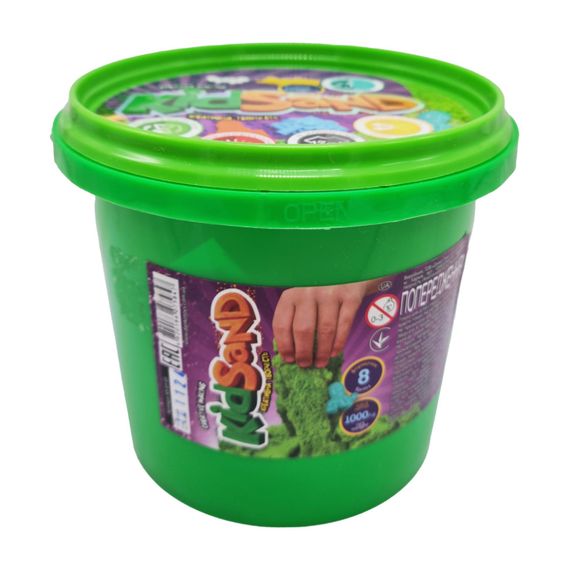 Набір креативної творчості "Кінетичний пісок" KidSand" KS-01-01 відро 1000г Зелений