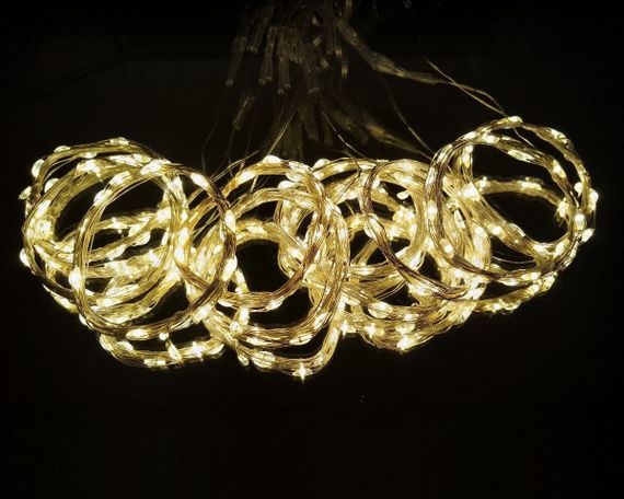 Гирлянда штора 3x2 метра, 200LED, "светодиодные капли" от USB, теплый белый цвет, 8 режимов + пульт | Зображення 4