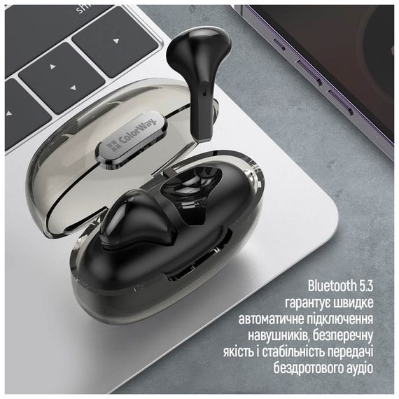 Навушники ColorWay Slim TWS-2 Earbuds Black (CW-TWS2BK) | Зображення 9