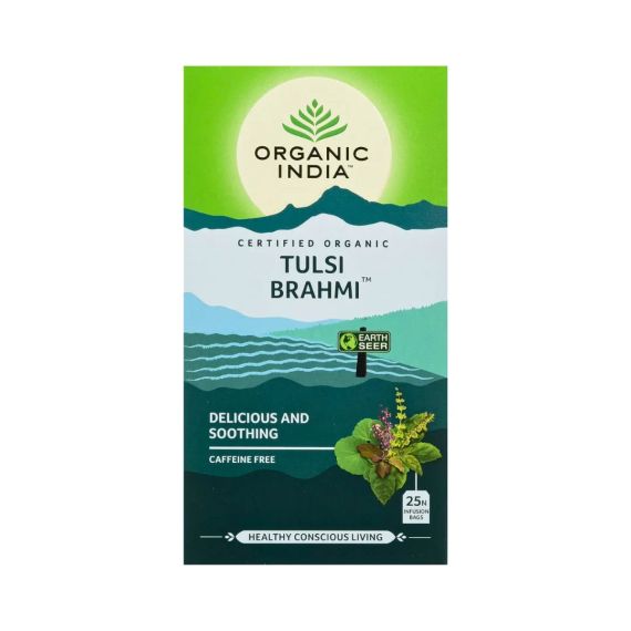 Трав’яний чай з Брахмі та Туласі  25 пакетиків Organic India 801541060436