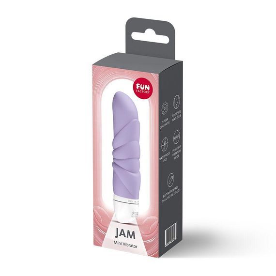 Мини-вибратор Fun Factory JAM Purple, подходит для клитора, рельефный Sex Aura | Зображення 3