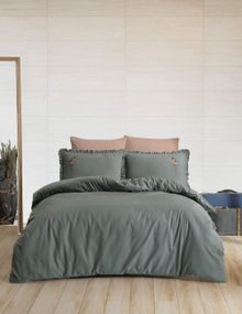 Постельное белье с вышивкой Turkiz Ranforse Prima 200 х 220 см Valentino Green