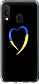 Чехол на Samsung Galaxy A20e A202F Жёлто-голубое сердце из пластика FCh_027175