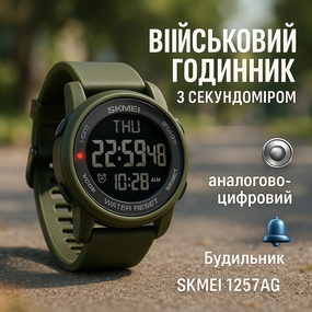 Військовий тактичний годинник SKMEI, Якісний спортивний годинник Сучасний військовий OI-77