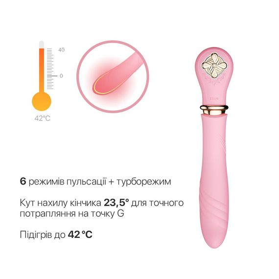 Пульсатор із підігрівом Zalo Sweet Magic - Desire Fairy Pink, турбо режим | Зображення 3