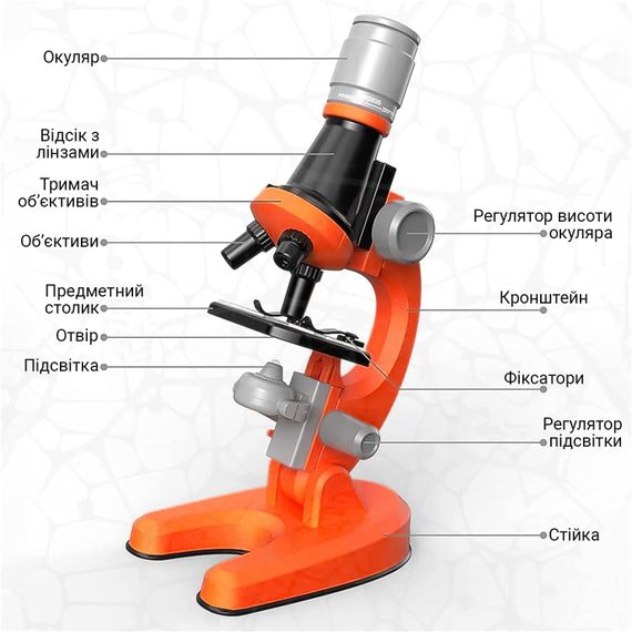 Детский микроскоп для ребенка с 1200х увеличением OEM 1012A-1 для научных исследований, Оранжевый | Зображення 5