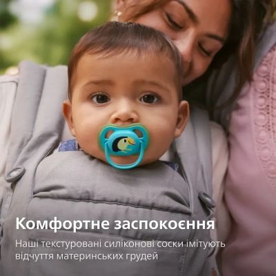 Пустышка Philips AVENT Ultra Air 6-18 місяців 2 шт, зелено-блакитна (SCF087/11) | Зображення 6