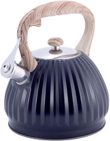 Чайник Kamille Whistling Kettle Black 3л з нержавіючої сталі зі свистком, чорний