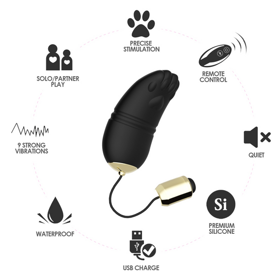 Віброяйце з дистанційним керуванням Boys of Toys - Kitty Black, BS5200001 sexstyle | Зображення 1