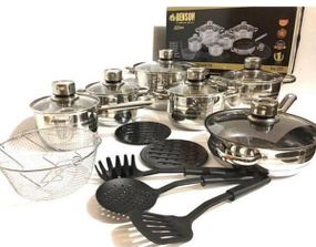 Набір посуду з нержавіючої сталі Benson BN-197 18 предметів
