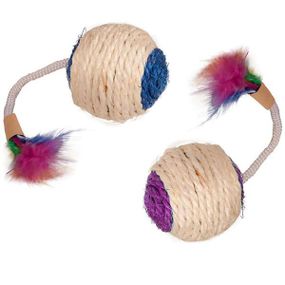 Flamingo Bouly Sisal Ball Feather фламинго сизалевый мяч с перьями игрушка для котов