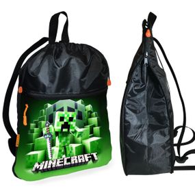 Рюкзак-мешок для обуви,спортивной формы Майнкрафт "Minecraft" детская сумка для сменки с расширителем (01291)
