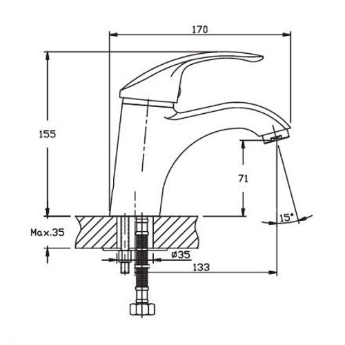 Змішувач для умивальника Haiba FABIO 001 (HB0104) | Зображення 1