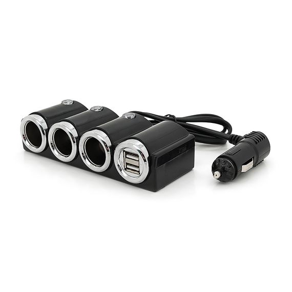 АЗУ разветвитель Olesson 1503.12V-3x12V + 2*USB,Black,Blister