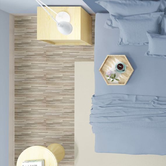 Самоклеюча вінілова плитка 152.4х914.4х1.5мм Сіро-бежева, ціна за 1 шт. (СВП-008) Матова SW-00000286 | Зображення 5