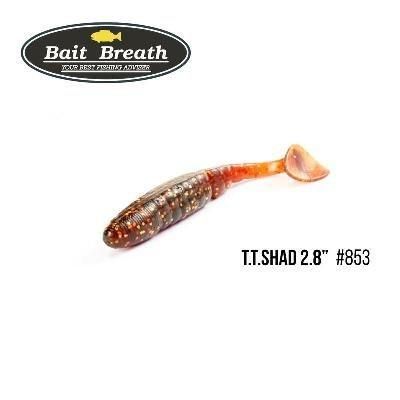 Приманка Bait Breath T.T.Shad 2,8" (7 шт) (S853 motor oil／Gold)