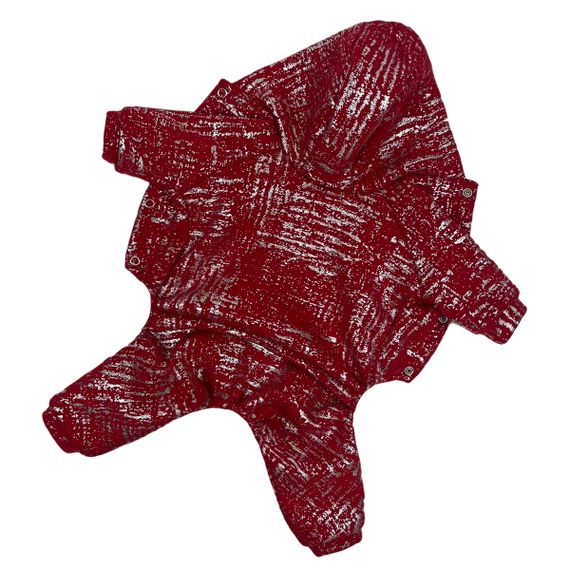 Костюм трьохнитка зі сріблом червоний D-168 | Зображення 3