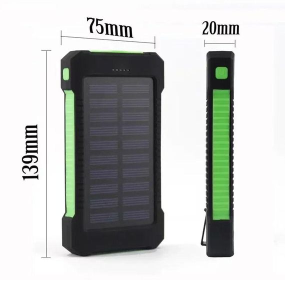 Повербанк 20000 mah з сонячною батареєю та ліхтариком, KL110 / Портативний зовнішній акумулятор / Power Bank | Зображення 9