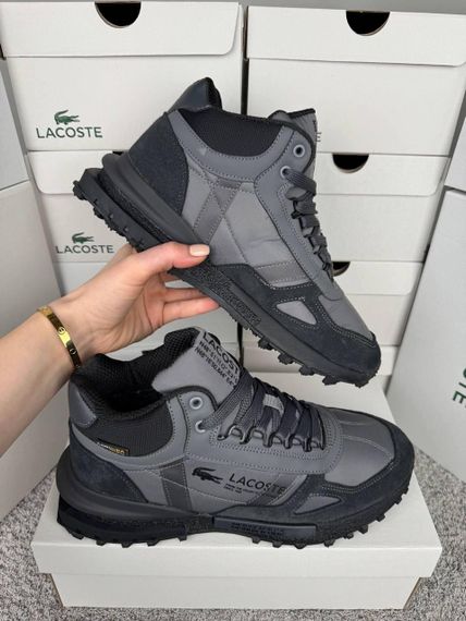 Зимние Мужские кроссовки New Lacoste Elite Active High Fur Grey (топ качество) А4869 | Зображення 6