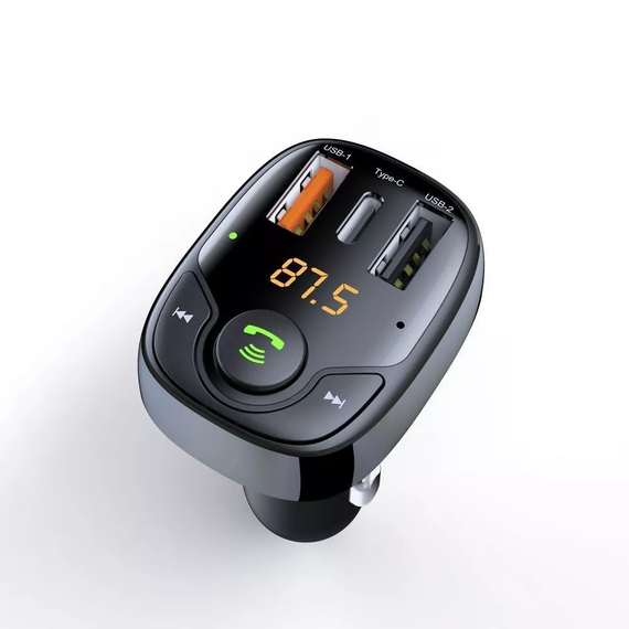 Автомобільний зарядний пристрій з функцією трансмітера FM Launcher Power PD-01 2USB+Type-C, FM модулятор | Зображення 4