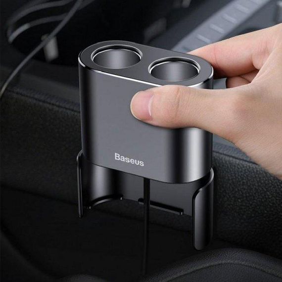 АЗУ 2USB Baseus High Efficiency + Two Cigarette Lighter (3.1A) (CRDYQ-01) Black | Зображення 2