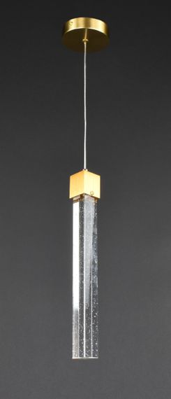 Люстра світлодіодна підвісна LED світильник для квартири на стелю лед 27833 Латунь 40-180х10х10 см.