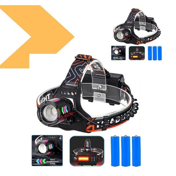 Налобний ліхтар NIGHT VISION FLUORESCENCE 8096 з LED PM10-TG + COB, 3x18650, Power Bank, ЗУ Type-C (47141-8096_254) | Зображення 2