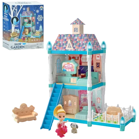 Дитяча іграшка Ляльковий будиночок Snow Garden 556-66, 2 поверхи, 72 деталі, в коробці | Зображення 1