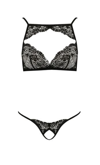 Комплект білизни з декоративним елементом VERONIQUE SET black S/M - Passion Sex Aura | Зображення 2