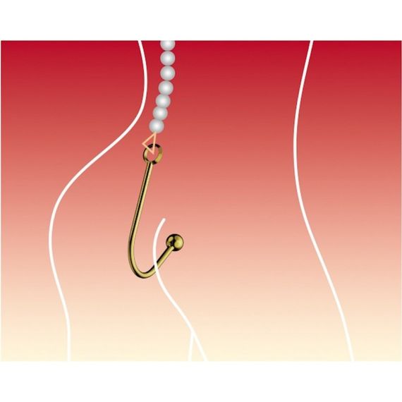 Вагінальний / анальний гак UPKO Hook золотистий, з кулькою на кінці та кільцем для фіксації sexstyle | Зображення 6