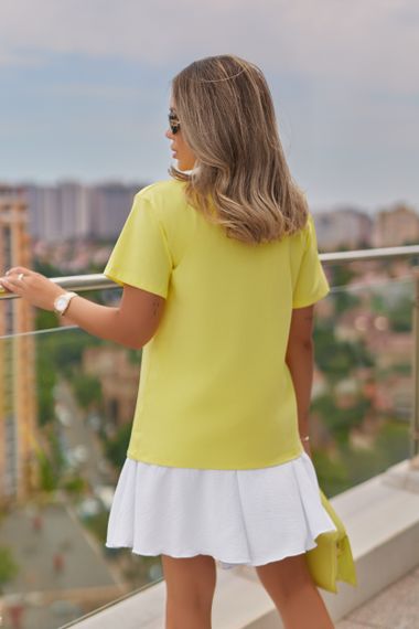 Женская классическая футболка Labubu прямая свободная цвет желтый, размер 46/48, GF05259 | Зображення 3