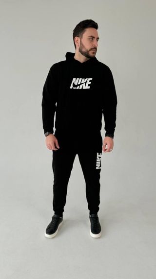 Костюм з худі Nike чорний з великим лого | Зображення 1