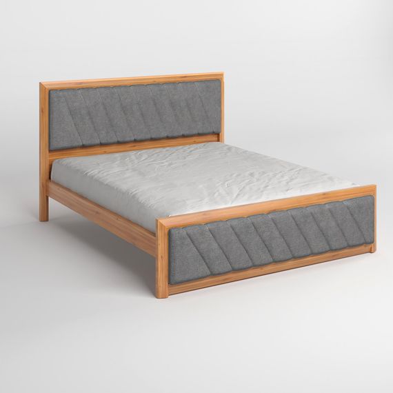 Полуторне дерев'яне ліжко Mebigrand Барселона Б6 Вільха/Аляска 93 (Сірий) 120х200 см (MBG-14345) | Зображення 1