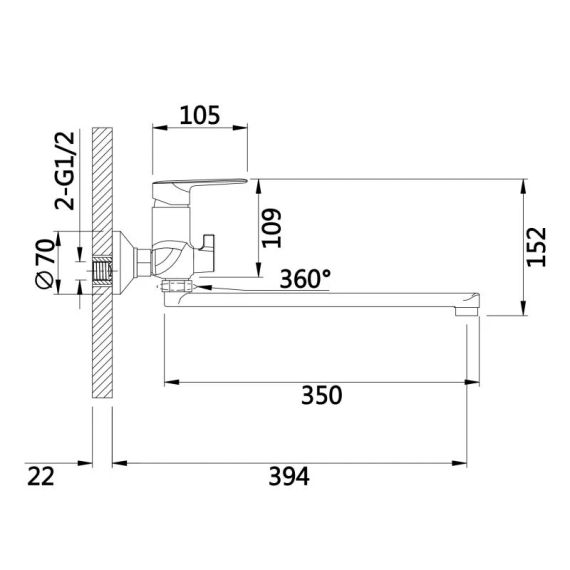 Смеситель для ванны Qtap Leo New с длинным поворотным изливом (c душевым гарнитуром) QTLEO2601CRM45562 Chrome | Зображення 1
