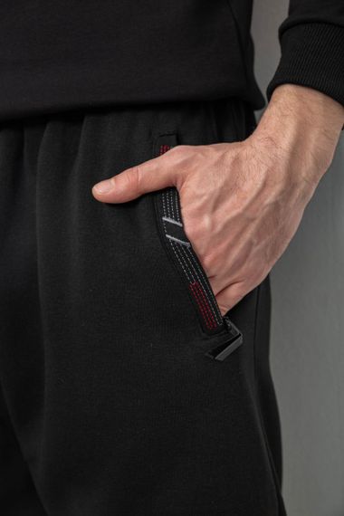 Спортивные штаны мужские на флисе, цвет черный, 244R41748 | Зображення 4