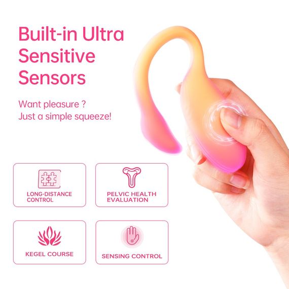 Смарт-віброяйце Magic Motion Flamingo Max Orange 2 в 1: віброяйце та тренажер Кегеля, 10 режимів | Зображення 6