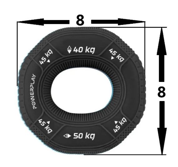 Еспандер кистьовий силіконовий PowerPlay PP-4331 Hand Grip Hard 40-45-50 кг Чорний (PP_4331_Black_(40-45-50)) | Зображення 1