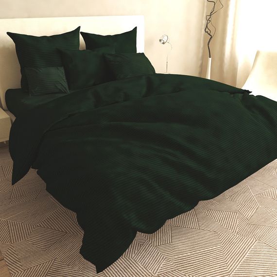 Простирадло на гумці SoundSleep Stripy Green бязь 90х200 см (93949309) | Зображення 1
