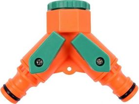 З'еднювач трийник водяних шлангив FLO, з 3/4" в 2 по 1/2", материал ABS 89022