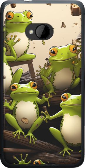 Чехол на HTC One M7 Жабки "5656u-36-17620"